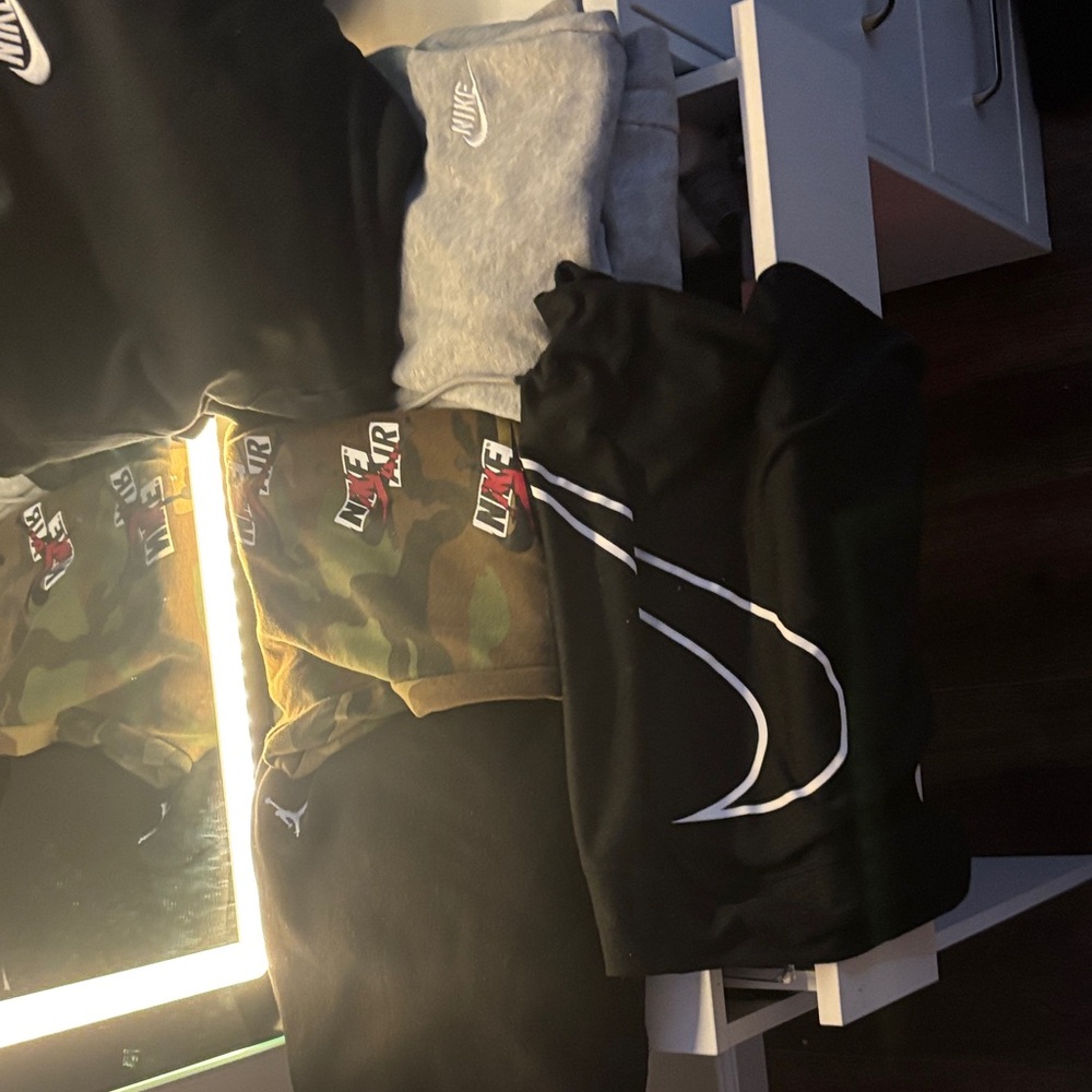 Nike Black and Gray Apparel with Camo Accents